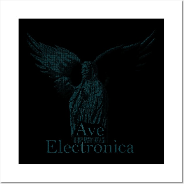 ASCii Sancta Maria - Ave Electronica (Blue) Wall Art by McNerdic